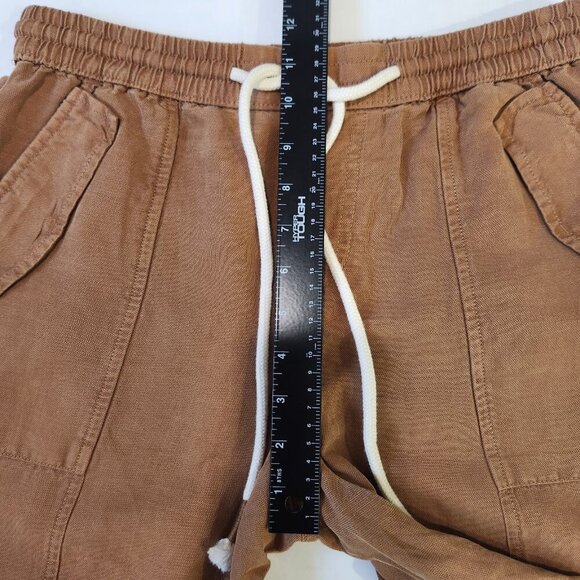 C&C California Linen Blend Jogger Pant Womens S Umber Brown Pull On - Picture 5 of 10